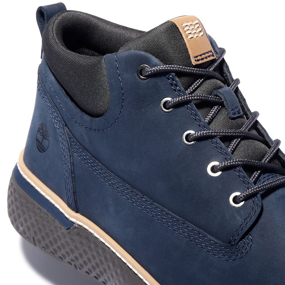 Timberland Mens Chukka Boots Cross Mark Better Leather - Navy - India NL9741032